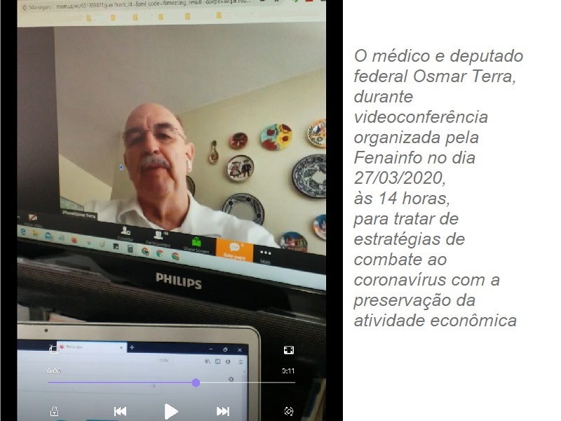 Em videoconferência com Fenainfo e entidades, Osmar Terra reafirma apoio à retomada da economia